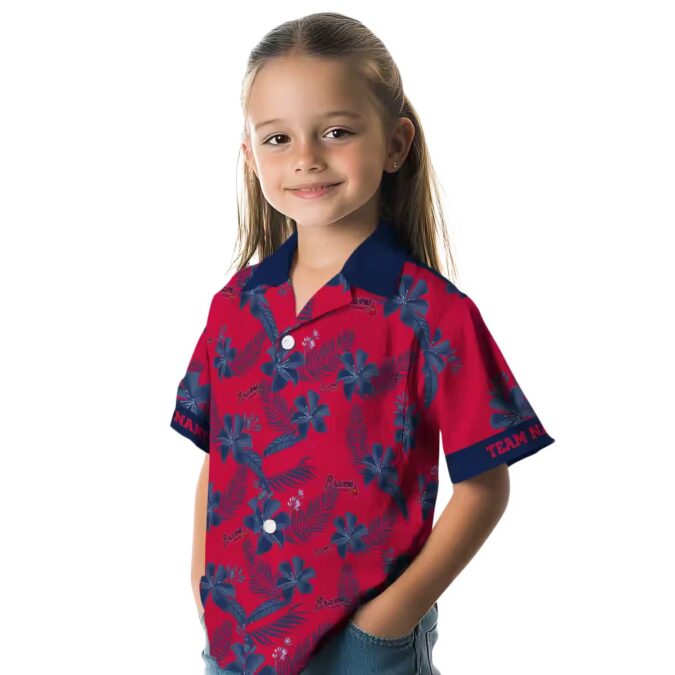 Personalized MLB Atlanta Braves Hawaiian Shirt – Red Botanical Print for Fans