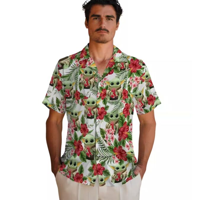 Boston Red Sox Aloha Summer Hawaiian Shirt – Tropical Yoda Green MLB Summer Beachwear