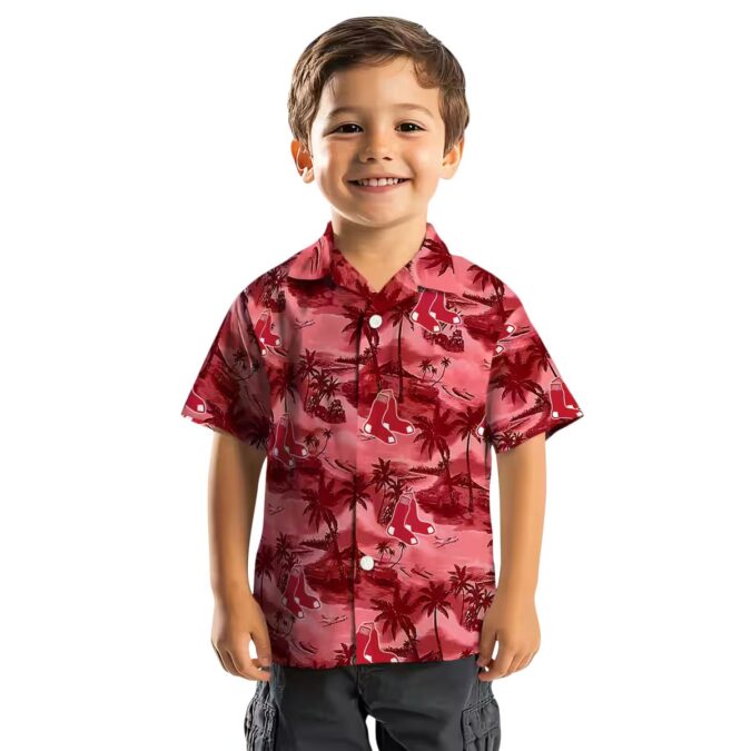 Boston Red Sox Coastal Palms Red Hawaiian Shirt – Tropical MLB Team Apparel for Summer