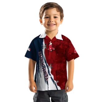 Boston Red Sox Edgy Streaks Hawaiian Shirt - MLB Team Logo & Tropical Aloha Design for Fans