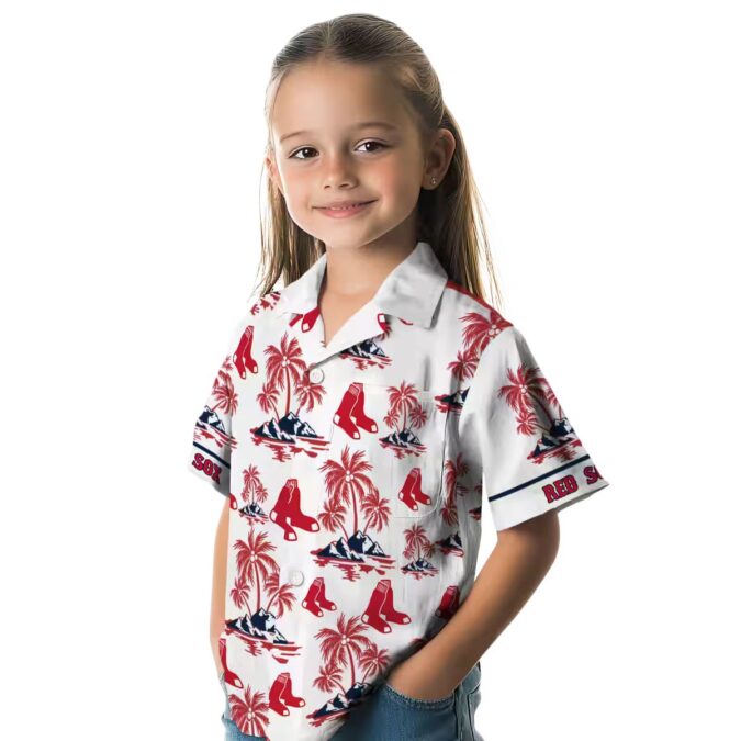 Boston Red Sox Palm Island Print Hawaiian Shirt – MLB Summer Apparel