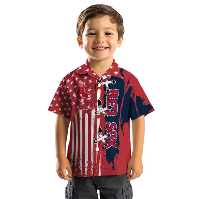 Boston Red Sox Stitched Flag US Hawaiian Shirt – Tropical MLB Team Summer Shirt
