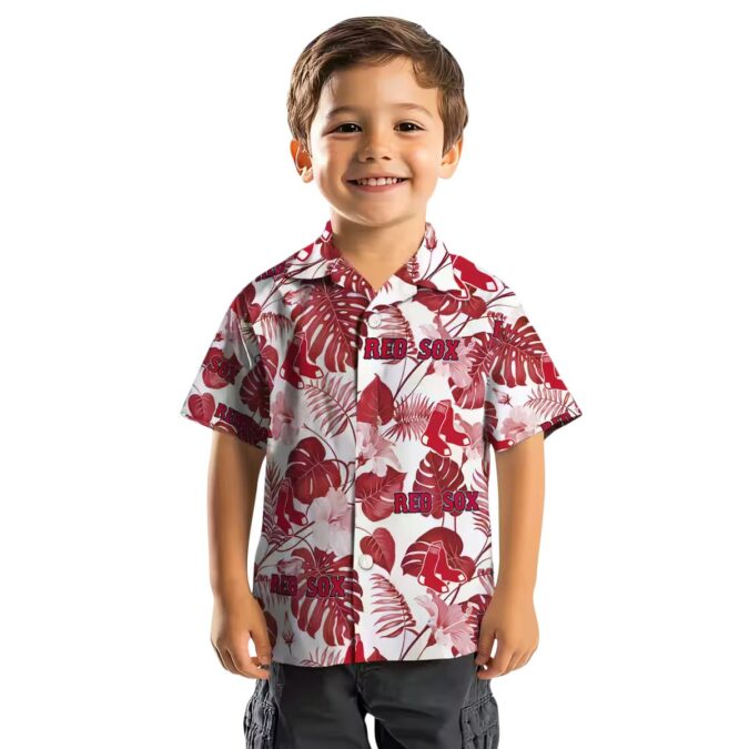 Boston Red Sox Tropical Plants Hawaiian Shirt – Summer Beachwear for Red Sox Fans