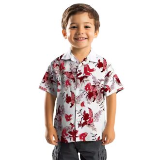 Exclusive MLB Boston Red Sox Hawaiian Shirt - Red & White Botanical Beachwear for Fans