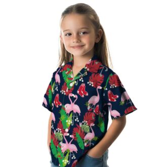 MLB Boston Red Sox Flamingo Foliage Hawaiian Shirt - Red & Green Tropical Shirt for Baseball Fans