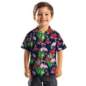 MLB Boston Red Sox Flamingo Foliage Hawaiian Shirt - Red & Green Tropical Shirt for Baseball Fans