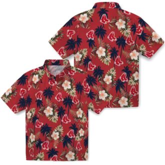 MLB Fan Boston Red Sox Hawaiian Shirt – Summer Palm Tree & Flower Design