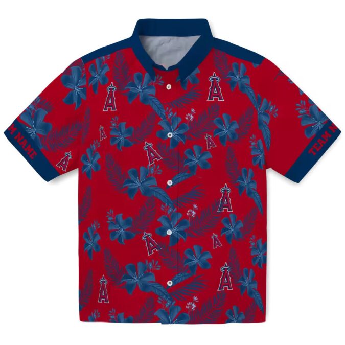 Limited Edition Los Angeles Angels Hawaiian Shirt – Red Botanical Print for US Fans