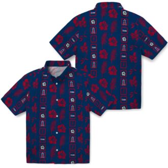 Los Angeles Angels Blue Floral Hawaiian Shirt – Tropical Fan Shirt for Summer