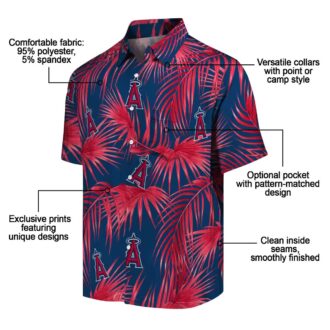 Los Angeles Angels Leafy Palms Hawaiian Shirt - Blue Summer Shirt for Beach & MLB Fans
