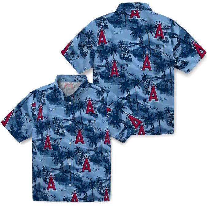 Shop Los Angeles Angels Coastal Palms Hawaiian Shirt – Blue Tropical Shirt for Summer Parties