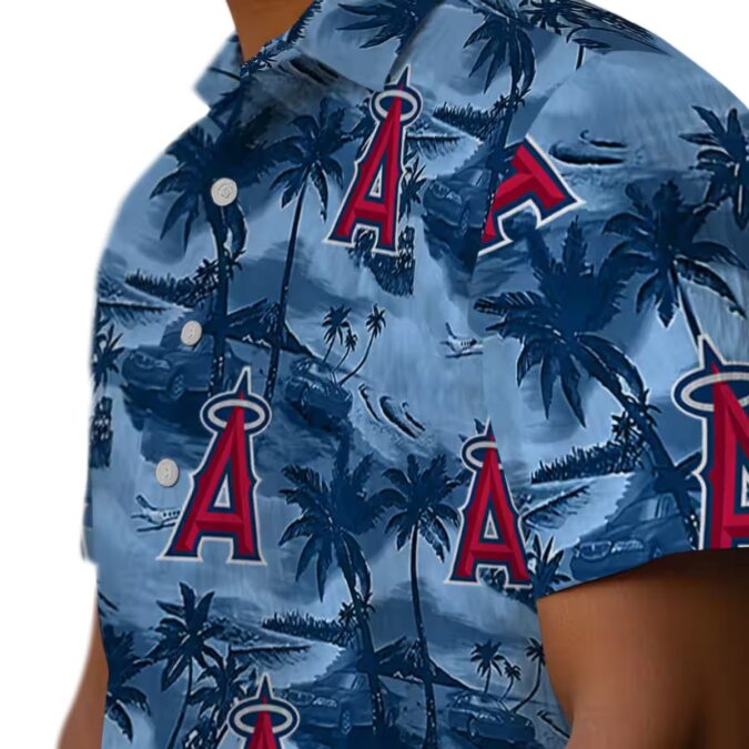 Shop Los Angeles Angels Coastal Palms Hawaiian Shirt – Blue Tropical Shirt for Summer Parties