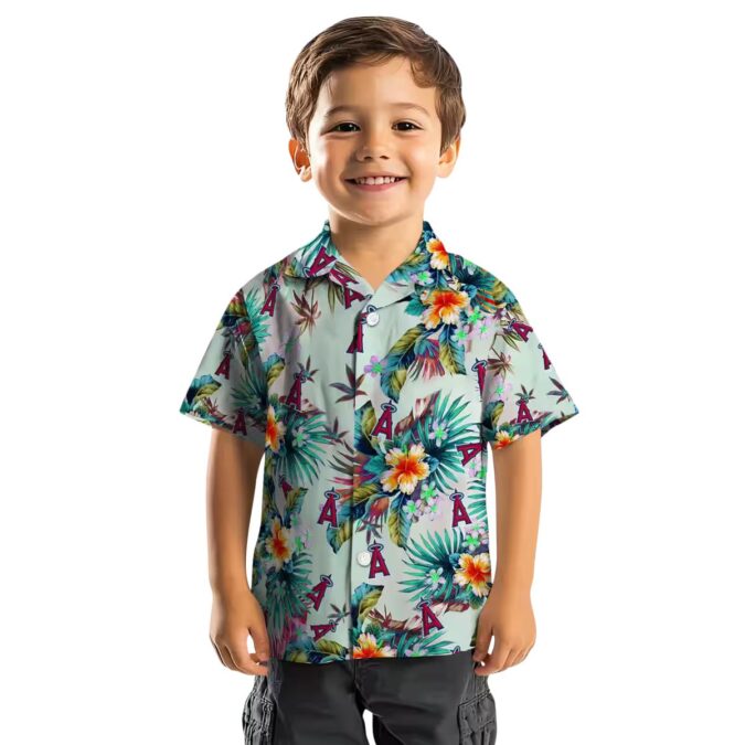 Tropical Green Los Angeles Angels Hawaiian Shirt – Summer Foliage Vibes