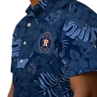 Best Houston Astros Blue Hawaiian Shirt - Jungle Vibes Tropical Design for MLB Baseball Fans