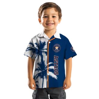 Houston Astros Palm Trees Blue White Hawaiian Shirt - MLB Team Apparel for Summer