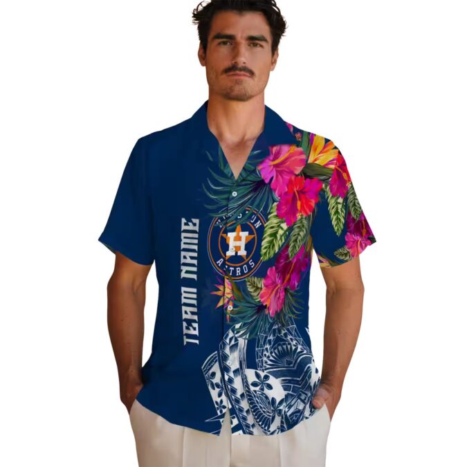 Houston Astros Polynesian Floral Hawaiian Shirt – Best Tropical MLB Shirt for Fans