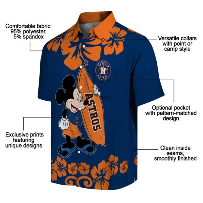 MLB Houston Astros Surfing Mickey Hawaiian Shirt – Blue Summer Shirt for Baseball Fans