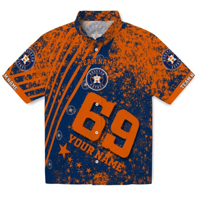 Personalized Houston Astros Blue Hawaiian Shirt – MLB Star Stripes & Tropical Aloha Design