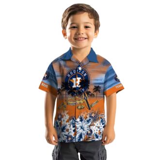 Personalized Houston Astros Tropical Canoe Hawaiian Shirt - Blue MLB Beach Shirt for Fans