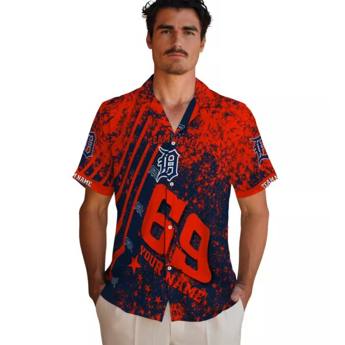 Custom Detroit Tigers Tropical Hawaiian Shirt – Navy Beach Shirt for MLB Fans