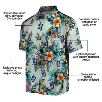 Detroit Tigers Green Tropical Hawaiian Shirt - MLB Summer Beachwear with Team Logo