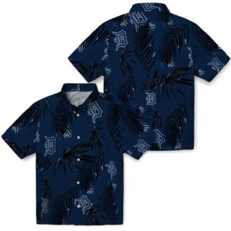 Detroit Tigers MLB Palm Leaf Hawaiian Shirt – Tropical Navy Shirt for Summer Beach Wear