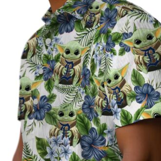 Detroit Tigers Tropical Hawaiian Shirt with Yoda Green Design - MLB Beach Shirt for USA Fans