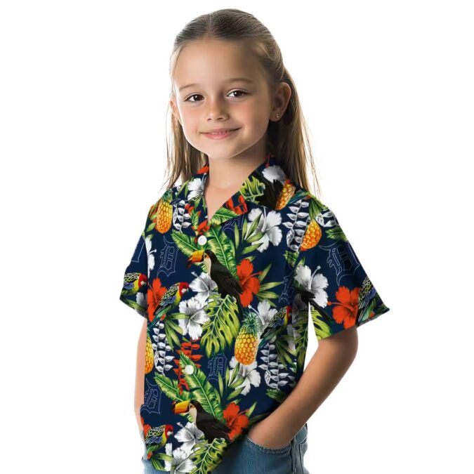 Personalized Detroit Tigers Tropical Hawaiian Shirt – Toucan Navy Green MLB Fan Apparel