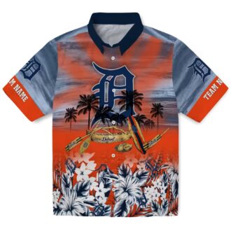 Tropical Canoe Detroit Tigers Hawaiian Shirt – Personalized MLB Beach Shirt for Vacation