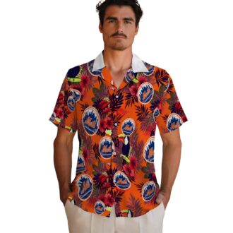 Blue Colorado Rockies Hawaiian Shirt – Tropical Aloha Shirt with Hibiscus Print for MLB Fans