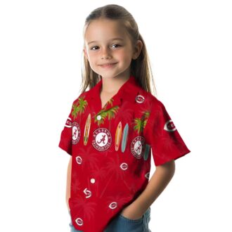 Cincinnati Reds Surfboard Palm Red Hawaiian Shirt - MLB Tropical Summer Apparel