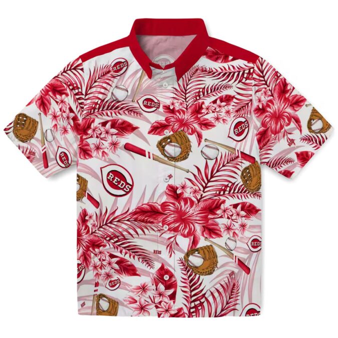 Custom Cincinnati Reds Red & White Floral Baseball Hawaiian Shirt – Tropical MLB Fan Gear
