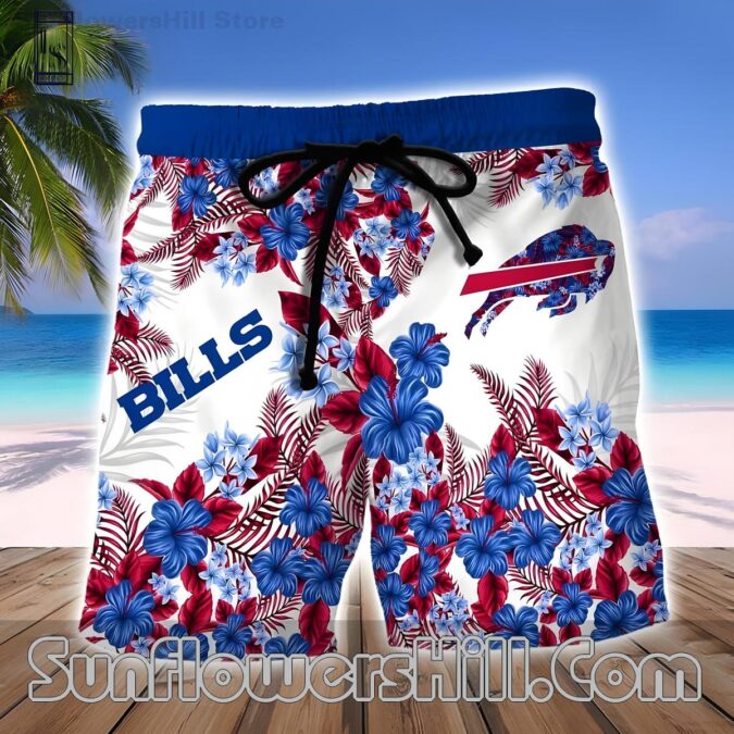 Buffalo Bills Navy Hibiscus Aloha Shirt and Shorts Set for Tailgate Style