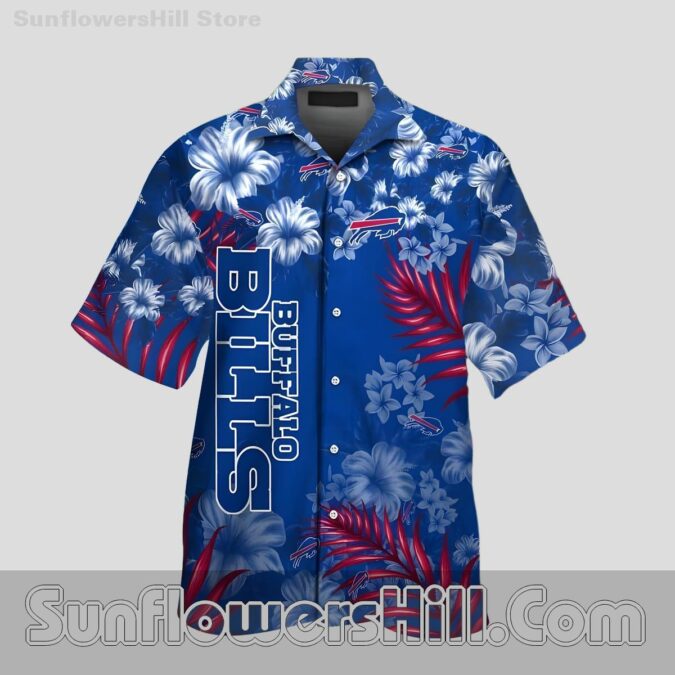 Retro Buffalo Bills Navy White Floral Casual Shirt for Summer Vacation 2025 Retro Buffalo Bills Navy White Floral Casual Shirt for Summer Vacation 2025