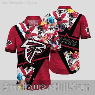 Atlanta Falcons Black and Red Aloha Shirt with Pineapple Design for Vacation or Father’s Day