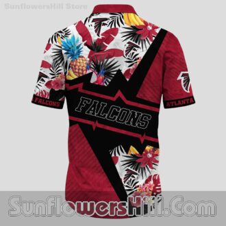 Atlanta Falcons Black and Red Aloha Shirt with Pineapple Design for Vacation or Father’s Day