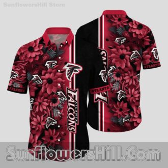 Atlanta Falcons Black Floral Button Up Shirt for Fans Who Like a Bold Look