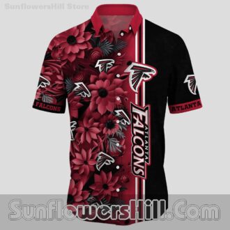 Atlanta Falcons Black Floral Button Up Shirt for Fans Who Like a Bold Look
