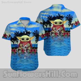 Atlanta Falcons Blue Baby Alien Beach Shirt for Football Dads and Weekend Chill