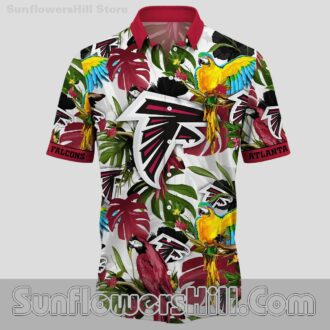 Atlanta Falcons Colorful Macaw Casual Shirt for Beach Trips or Father’s Day Gifts