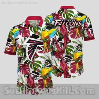 Atlanta Falcons Colorful Macaw Casual Shirt for Beach Trips or Father’s Day Gifts