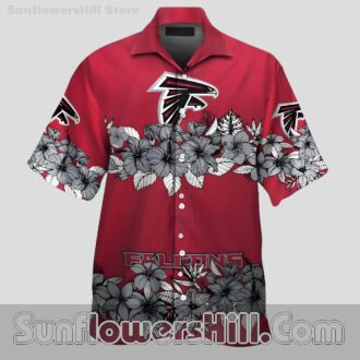 Atlanta Falcons Floral Accent Button Up Shirt for Casual Fridays and Football Fans