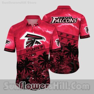 Atlanta Falcons Lightning Fade Button Down Shirt for Bold Fans on Vacation