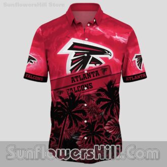 Atlanta Falcons Lightning Fade Button Down Shirt for Bold Fans on Vacation