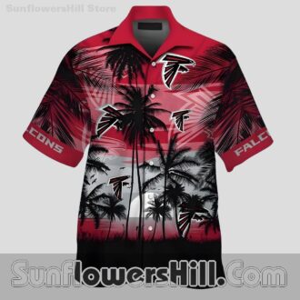 Atlanta Falcons Moonlight Palm Casual Shirt for Tailgate Crew and Summer Getaways