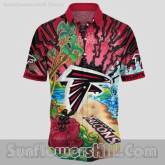 Atlanta Falcons Ocean Beach Button Up Shirt for Summer BBQs and Game Day Fun
