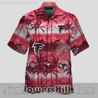 Atlanta Falcons Palm Scene Short Sleeve Shirt for Football Weekends or Travel