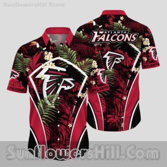 Atlanta Falcons Plumeria Print Hawaiian Shirt for Game Day and Casual Fridays
