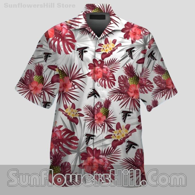 Atlanta Falcons Plumeria Print Short Sleeve Shirt for Tailgates and Vacations Atlanta Falcons Plumeria Print Short Sleeve Shirt for Tailgates and Vacations