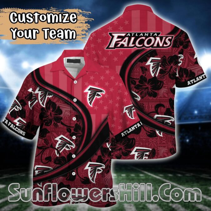 Atlanta Falcons Polynesian Floral Button Down Shirt for Family Gatherings and Vacations Atlanta Falcons Polynesian Floral Button Down Shirt for Family Gatherings and Vacations